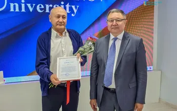 Поздравляем с 75-летним юбилеем выдающегося человека, ассистента профессора кафедры «Инженерные технологии и транспорт» Есжанова Галихана